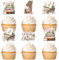 Cheereveal 24Pcs Retro Storybook Cupcake Topper, Storybook 1. Geburtstag Cupcake Picks, erstes Kapitel Buch Club Thema 1. Bday Baby Shower Dekorationen Zubehör