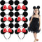 JMOCD Lot de 12 Mickey Minnie Oreilles Bandeau,Serre-tête avec oreilles de souris, Accessoire Oreilles de Mickey Minnie Mouse,Mickey Mouse Headband pour fête d'anniversaire et cosplay