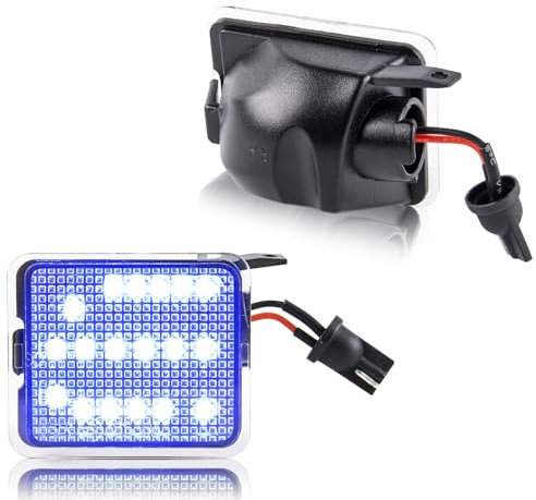OZ-LAMPE LED Umfeldbeleuchtung Spiegel für Ford C-Max II Focus MK3 Kuga MK1 MK2 MK4 S-Max, Blaue Aussenspiegel Beleuchtung, 2 Stück, Canbus Fehlerfre