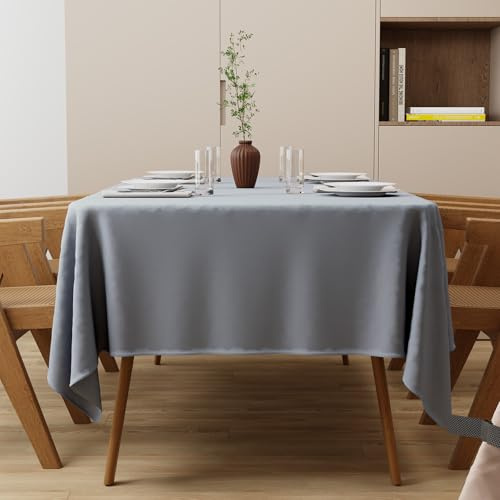 Zdada Grau Abwaschbar Tischdecken 85x85cm Quadratisch Polyester Tischdecke, Kratzfest, Fleckschutz Tischtuch Outdoor Tischwäsche für Garten, Esszimmer, Feiern und Haushalt