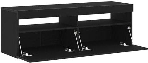 vidaXL LED TV-Schrank Schwarz Eiche 120x35x40 cm Holzwerkstoff