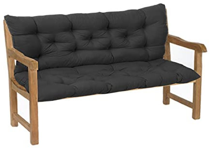 Indoor-Möbelkissen mit Rückenlehne, weiches Bank-Sitzkissen, rutschfestes Stuhlkissen für 2 3-Sitzer-Sofa, Esszimmer, Küche, Zuhause, dick und bequem, 100 x 100 x 8 cm, Schwarz