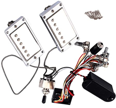 BESPORTBLE Aktiver Humbucker-gitarren-tonabnehmer Mit Potentiometer-batteriebox, Verbessert Die Ausgangsleistung Für Klareren Und Dynamischeren Klang