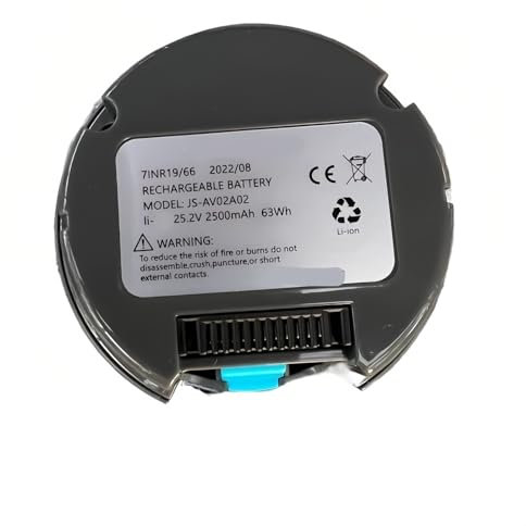 Batterie D'aspirateur d'origine 2500 MAh (25,2 V). Compatible avec JASHEN JS-AV02A02.(Gray)