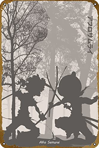 Afro-Samurai-Retro-Blechschild, Videospiel-Schild, Gamer-Poster, Gamer-Dekor, Wandkunst, Metallschild, Wandkunst, Plakette, Poster für Zuhause, Bar, Pub, 20,3 x 30,5 cm