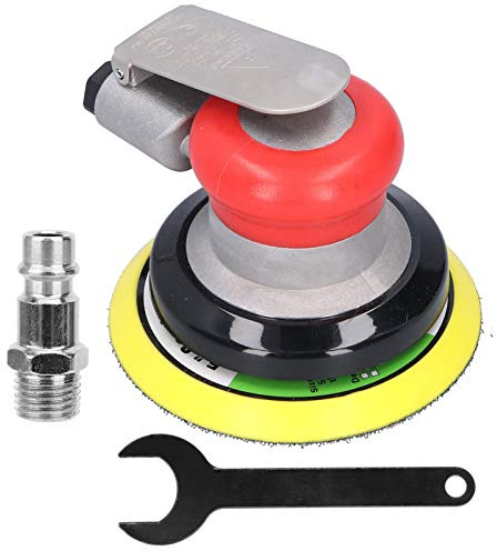 Levigatrice Rotorbitale Pneumatica, 5inch, per Auto e Mobili; levigatrice rotorbitale per muro; legno orbitale - Controllo Velocità Regolabile, Alta Efficienza, Uso Professionale (Stile UE)