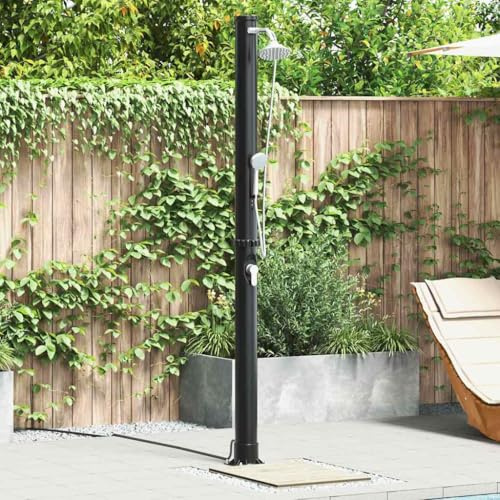 INLIFE Douche Solaire extérieure Noir 217 cm PVC et aluminium-42003413