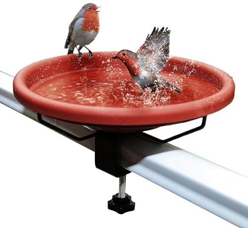 Vogeltränke auf der Terrasse, abnehmbare Schüssel mit Fester Klemme, Wand, Terrasse, Garten, Balkon