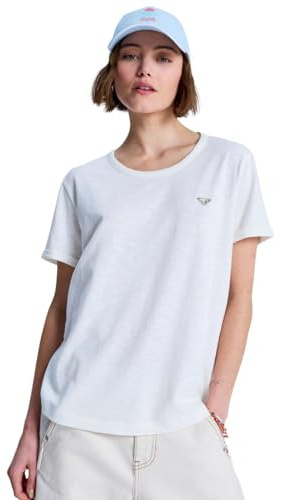 Roxy Oceanwave T-Shirt, Kurzarm, regulär, EMBY, Damen, Weiß, M