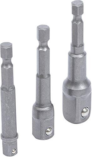 BGS Diy 8204 | Juego de adaptadores para taladros eléctricos | 6,3 mm (1/4) | 6,3 mm (1/4) / 10 mm (3/8) / 12,5 mm (1/2) | 3 piezas