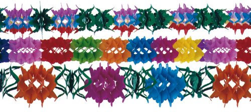 Amscan 1021 - Blumengirlanden, 3 Stück, Papier, 3 Größen 12-17 x 400 cm, Hängedekoration
