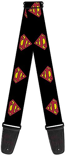 Buckle-Down GS-WSM010 Guitar Strap Superman Shield Black 2 Inches Wide, 34-60