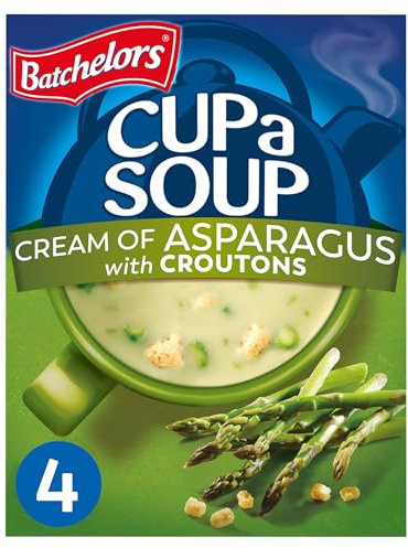 Batchelors Cup a Soup Cream of Asparagus with Croutons Instant Soup Sachets, 4 Sachets, 117 g (Pack of 1)