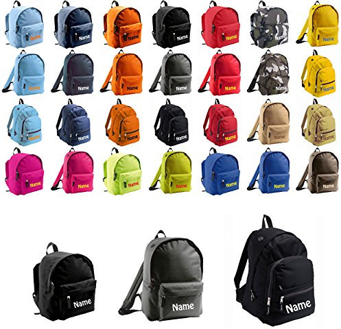 Schnoschi Kleiner Kinderrucksack schwarz mit Namen Bestickt