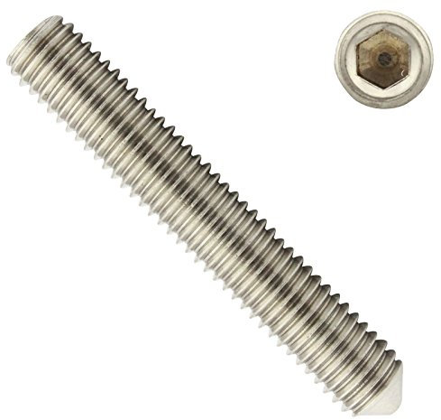 Gewindestifte mit Innensechskant und Spitze - M6x45 - (10 Stück) - Madenschrauben - DIN 914 (ISO 4027) - aus rostfreiem Edelstahl A2 (V2A) - SC914 - SC-Normteile