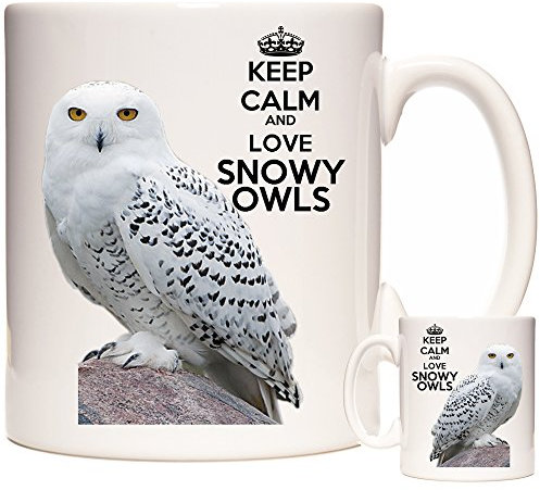 Snowy Owl Mug, Keep Calm and Love Snowy Owls. 11oz Ceramic Mug. Owl Coffee Mug, Owl Gift Photo Mug, Snowy Owl Ceramic Mug
