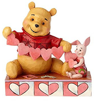Disney Traditions Handmade Valentines - Figurina di Pooh & Piglet, resina, Multicolore, 135x70x140 cm