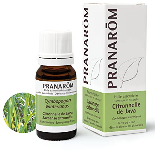 PRANARÔM - Huile Essentielle de Citronnelle de Java Partie Aérienne - Anti-moustiques - 100% Pure Et Naturelle - HECT - 10 ml