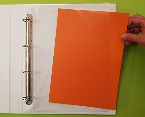 PS-Handelshaus Ringbuch A4+ Weiß 4-Ring + 25x A4+ Klarsichthüllen m.Klappe | PVC-Ordner in White für Folio Format. Inklusive 25 dokumentenechten Prospekthüllen in Übergröße mit Verschlussklappe