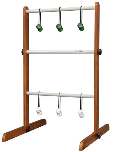Ladder Golf - Single Ladder Ball Game (Green + White Bolas) Official Brand Game (G/W)