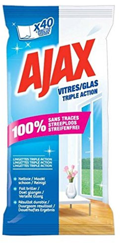 Ajax 40 Lingettes Vitres Triple Action (lot de 6 soit 240 lingettes)