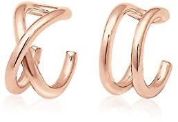 Elli Ohrringe Damen Earcuff Klemme Set Geo Basic in 925 Sterling Silber rosé vergoldet