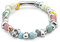 UNO de 50 | Pulsera Elástica Bañada en Plata de Ley | Cristales Multicolor | Joya Artesanal | Hecho a mano en España