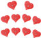 Amosfun Lot de 12 broches à LED en forme de cœur Rouge, Plastique, Rouge 12 pièces., m