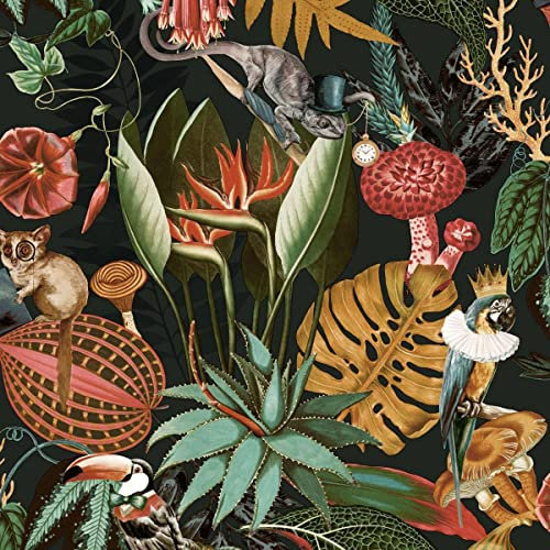 Pays des Merveilles Tropical Papier Peint Noir Holden 91193
