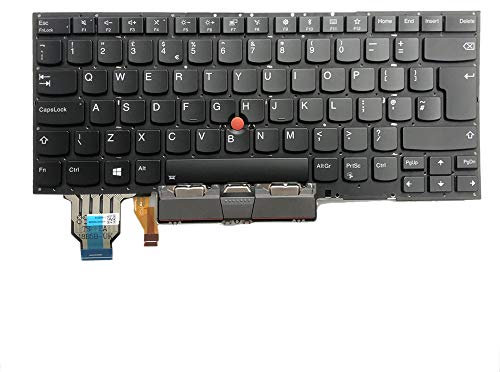 Gintai Keyboard Tastatur UK Layout für Lenovo Thinkpad X1 Carbon 7th Gen 2019 SN20R55515 (20QD/20QE/20R1/20R2) Backlit Keyboard Laptop