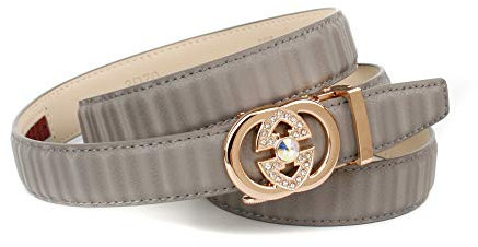 Anthoni Crown Damen Ledergürtel Gürtel, Grau, 75