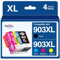 Paeolos 903XL Multipack Druckerpatronen Neueste Chip Kompatibel für HP 903 XL Tintenpatronen für HP Officejet Pro 6950 6960 6970 All-in-One-Drucker (Schwarz, Cyan, Magenta, Gelb, 4-er Pack)