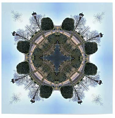 artboxONE Poster 50x50 cm Natur Laternen - Kaleidoskop hochwertiger Design Kunstdruck - Bild kaleidoskop bäume forest