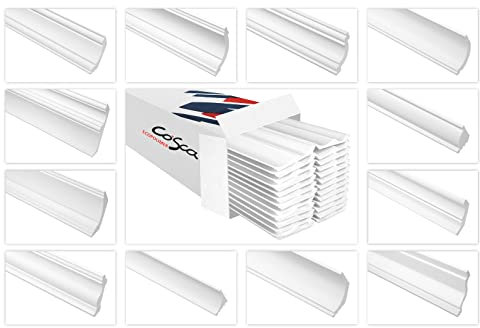 COSCA Deckenleisten aus Ecopolymer - Stuckleisten hochdichtes Styropor, extrem widerstandsfähig - (2 Meter CK11) Fest Schlagfest Resistent Sparpaket