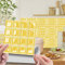 30pcs Wall Tile Stickers, Hiser Square Retro Marble Mosaic Style Waterproof Decals Sticker for Kitchen Living Room Bathroom Home Floor DIY Decor Self-Adhesive (yellow,20x20cm)