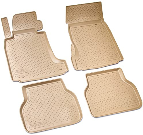 Recambo 3D Gummi Fußmatten kompatibel für BMW 5er E39 Limo Touring | BJ 1995-2004 | Auto Gummimatten | Passgenau | mit Rand | beige