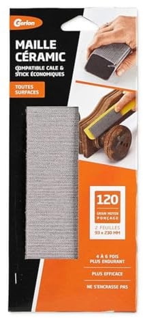 Gerlon 2 Papier Abrasif - Papier de Verre Super Resistant - Maille Ceramic 93 230 MM Grain 120 (Moyen)