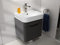 Aqua Bagno | Badmöbel Set Piccolo 2.0, Waschtisch mit Unterschrank, Badezimmerschrank, aus Keramik | Anthrazit | 48cm