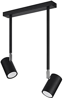 SOLLUX SL.1075 Plafond NORANO 2 schwarz Stahl 40W L: 30cm B: 10cm H: 43cm dimmbar