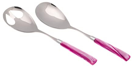Rivadossi Giada Rosa - Set di Posate per Insalata, 2 Pezzi - 100% Made in Italy, Artigianalità e Design - Acciaio Inox 18/10