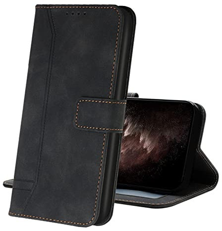 IMIRST Phone Case for Apple iPhone X/XS Case Leather Wallet Card Holder Book Flip Folio Stand View Cover Pouch for Apple iPhone X/XS HX3 Black