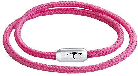 Paris Montana Schmales Dünnes Filigranes Original Sylt Segeltau Wickelarmband Unisex Geflochten Gravur Handmade Hochwertiger Magnetverschluss Durchmesser Ø 4mm (Pink, 38)