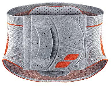 SPORLASTIC – VERTEBRADYN SUPREME SENSO Lendenwirbelstütze gerade – Orthopäd. Rückenbandage mit AIR-MATRIX Silikonpelotte zur Unterstützung der Lendenwirbel – LWS-Orthese - Platinum Größe L