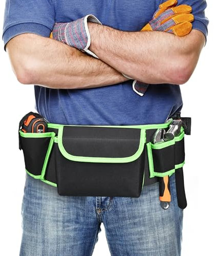 Toolzilla Pocket Tool Belt - Construction Belt Bag - Carpenters and Electricians Belt - Heavy Duty Pouch Storage Organiser - Utility Belt Loop Pouches for Men - Tool Holster for Electrician