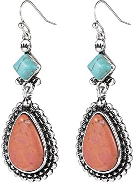 Hoisy 1 Paar Ohrstecker Damen Modeschmuck, Ohrringe Zirkonia Set Wassertropfen Rot Grün Ohrringe Set Piercing Ohrstecker für Frauen