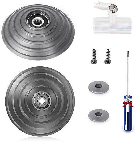 KiimSin Ruote V-Ball Ruota Ricambio per Dyson V11 V15 SV14 SV15 SV16 SV22, Accessori 100W Testa del pulitore Trasmissione Diretta, 2 Ruota+ 2 Viti + 2 fissaggi + cacciavite