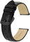 BISONSTRAP Uhrenarmband 20mm, Armband aus Alligator Geprägtem Leder, Schwarz mit Schwarze Schnalle