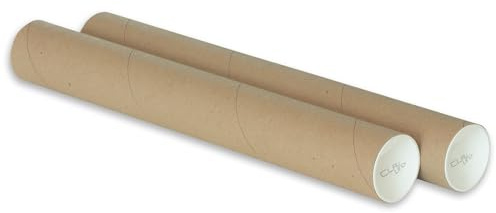 CLAUVINCK 2 x 15 Kraft Mailing Tube, shipping, Heavy Duty Mailers Poster Tube Packing 2 inches x 15 inches Office (Pack of 2)