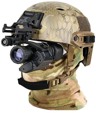 RSBFER Nachtsicht-Monokularbrille, am Kopf montiertes IR-Nachtsichtteleskop, Reichweite 200 m/656 Fuß für Jagd, Nachtpatrouillen und Spiele
