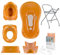 Hylat Baignoire Bebe Sur Pied et Égouttage avec Support Baignoire Bébé - Ensemble Tout-en-Un: Siege De Bain Pour Bebe, Pot Bebe Toilette, avec Reducteur Toilette Enfant et Marche Pied Enfant